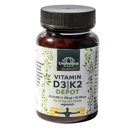 Supplemental vitamin d comes in two forms: Vitamin D3 / K2 Depot - 180 tablets - from Unimedica ...