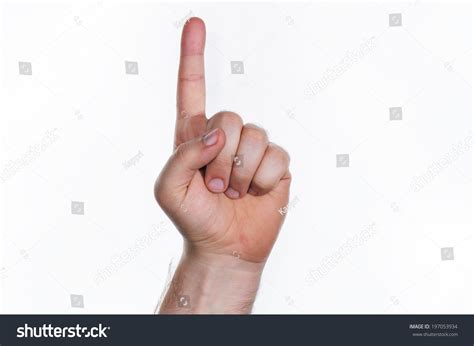 Hand With One Finger Pointing Up Stock Photo 197053934 Shutterstock