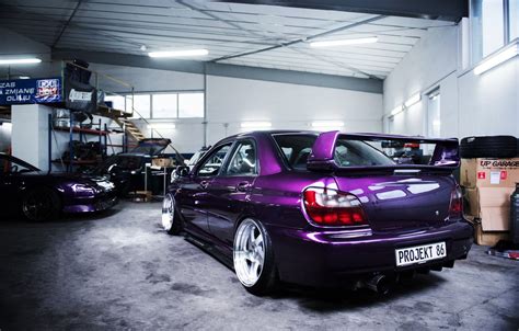 Обои Subaru Impreza Purple WRX STI Subaru Impreza Garage Rear