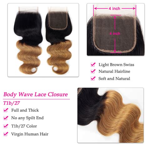 B Brazilian Body Wave Bundles With Closure Tinashehair