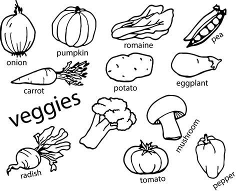 Vegetables Coloring Page | Wecoloringpage.com
