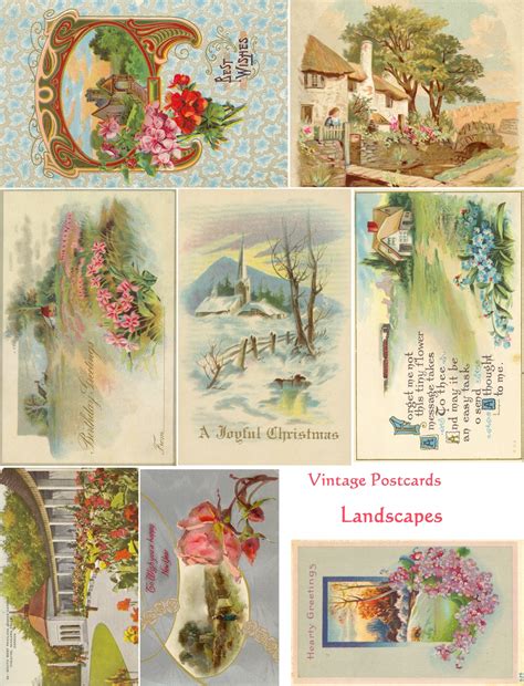 Vintage Postcards Collage Sheet Free Stock Photo Public Domain Pictures