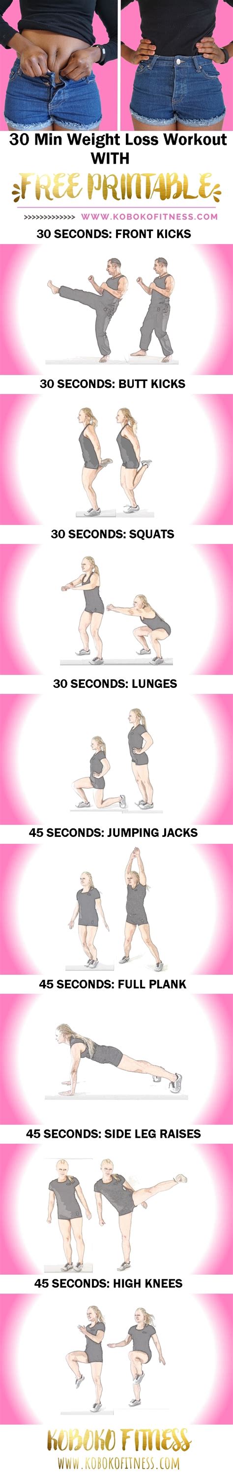 Opportunity to work out with celebrities. The Best 30 Min Weight Loss Workout (+ Free Printable ...