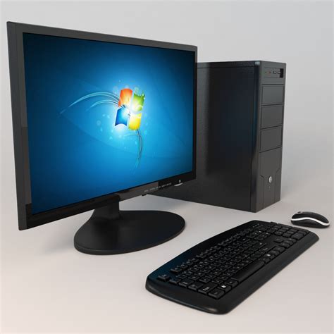 3d Model Monitor Keyboard Mouse