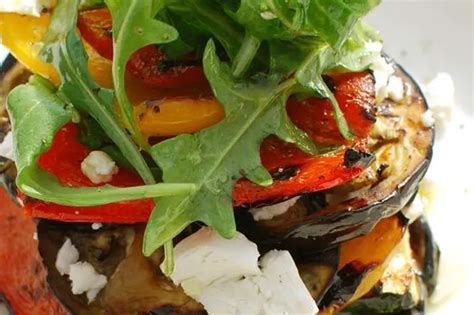Char Grilled Vegetable Stacks With Rocket And Pine Nut
