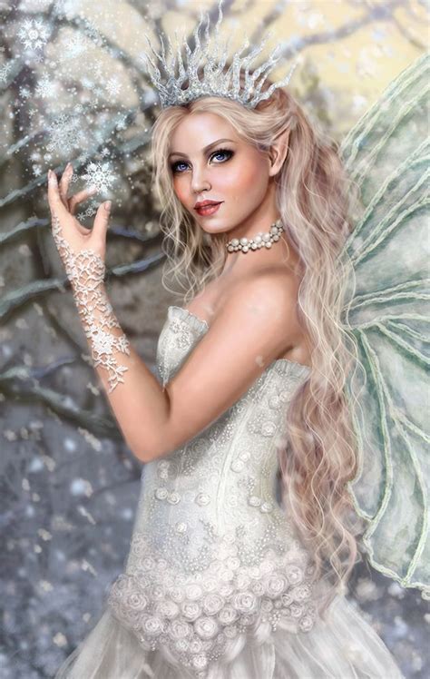 A Woman Dressed As A Fairy Holding A Snowflake In Her Hand And Wearing