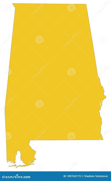 Alabama Map State Of The United States Stock Vector Illustration Of