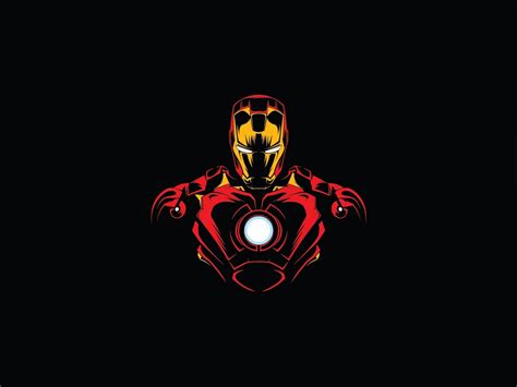 Desktop Wallpaper Hero Iron Man Minimalist Hd Image Picture