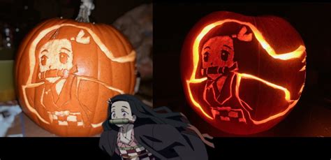 Decided To Put Nezuko On A Pumpkin Happy Halloween Yaw Kimetsunoyaiba