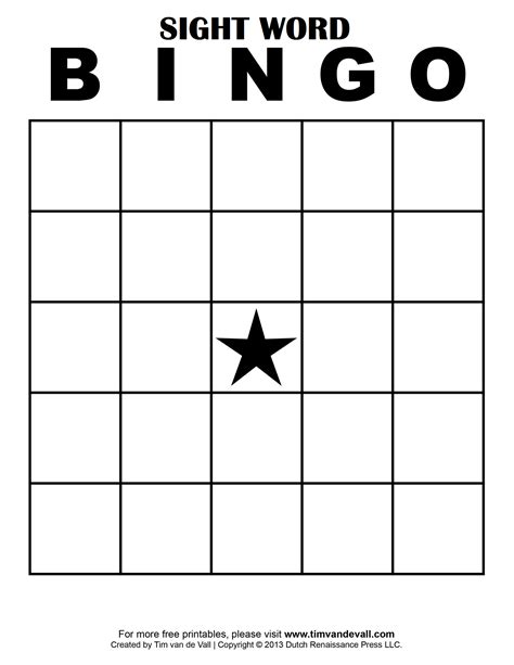 Sight Word Bingo Free Printable Bingo Cards Bingo Cards Printable