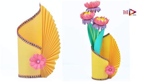 Making Paper Flower Vase Easy How To Make A Amazing Flower Vase At