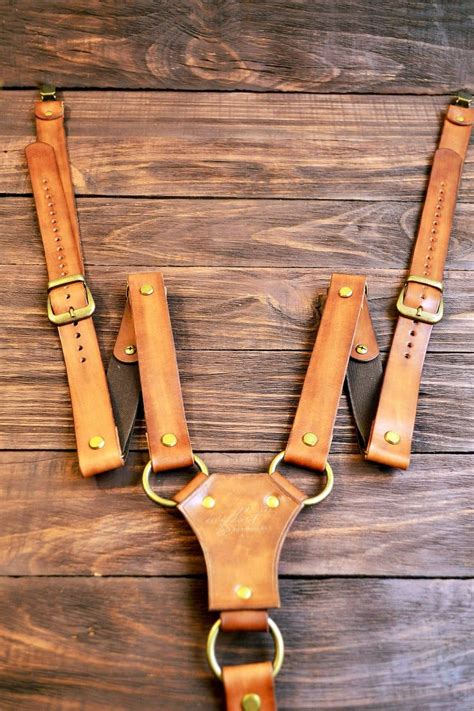 Mens Suspenders Leather Suspenders Personalized Ts Handmade