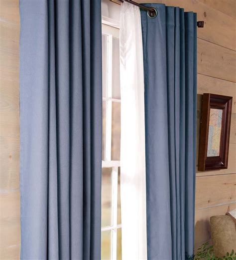 Thermalogic Energy Efficient Insulated Solid Blue Grommet Top Curtains