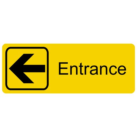 Entrance Left Engraved Sign Egre 320 Sym Blkonylw Enter Exit