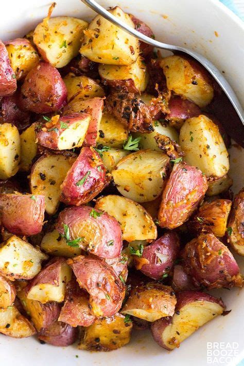 Divide the potatoes evenly between the foil squares. Garlic Parmesan Roasted Red Potatoes are an easy to make ...