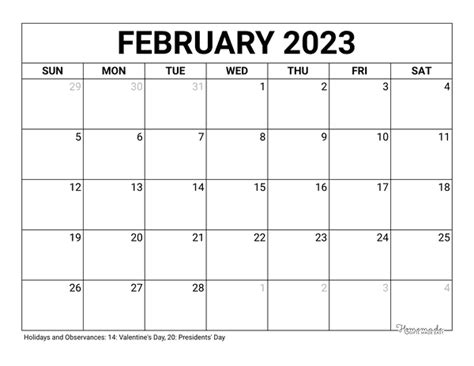 Incredible Free 2023 Calendar Template Ideas February Calendar 2023