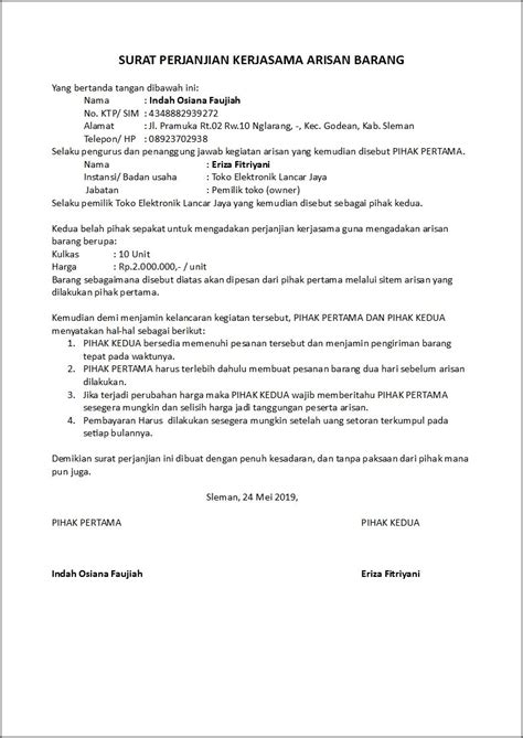 Contoh Surat Perjanjian Kerjasama Tiket Pesawat Surat Permohonan