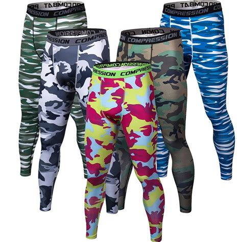 Mens Joggers Tights Fitness Pants Camouflage Compression Pants Men Camo