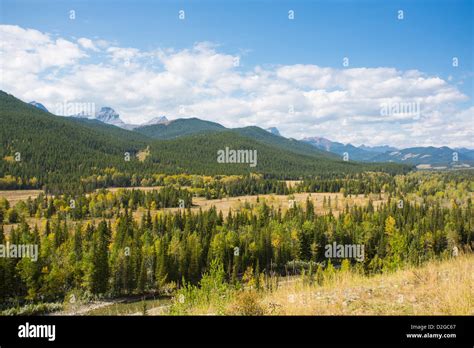 Canadian Rocky Mountains Along Route 40 In Kananaskis Country In