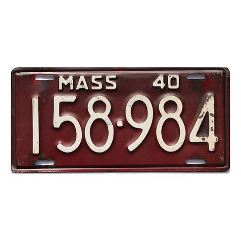 1940 Massachusetts 158 894 Antique License Plates