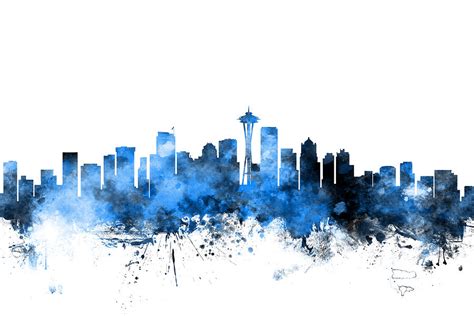 Seattle Washington Skyline Digital Art By Michael Tompsett