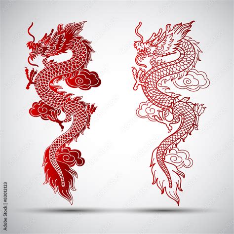 Illustration Of Traditional Chinese Dragon Vector Illustration Stock