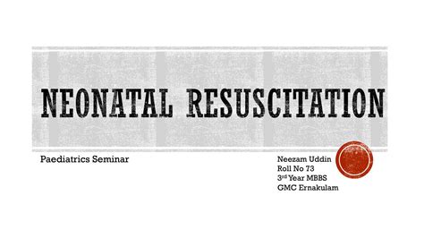 Solution Neonatal Resuscitation Paediatrics Studypool