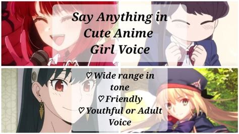 Say Anything In Cute Kawaii Smooth Anime Girl Voice By Sleepypudding Fiverr