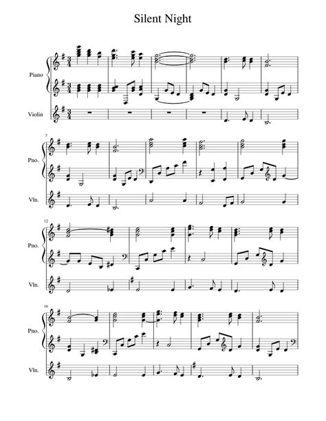Silent Night Sheet Music For Piano Violin Download Free