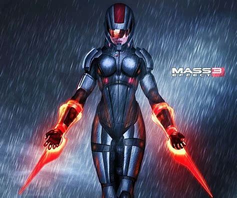 Femshep Omni Blade Akimbo Mass Effect Mass Effect 3 Commander Shepard