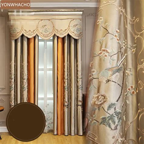Custom Curtains Luxury Simple Modern Chenille Livingroom Embroidered