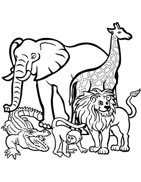 Printable African Animals Coloring Page For Both Aldults