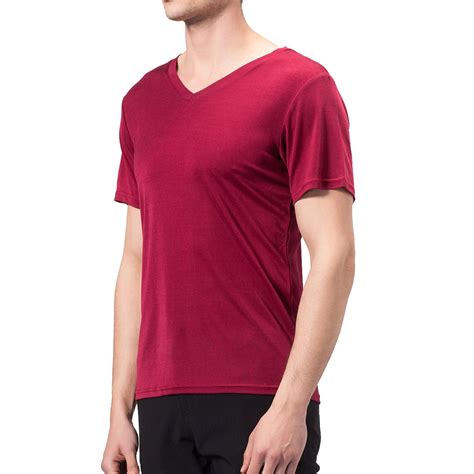 Mens V Neck T Shirt Pure Silk Pique Knit Tee Top New Plain S M L Xl Ebay