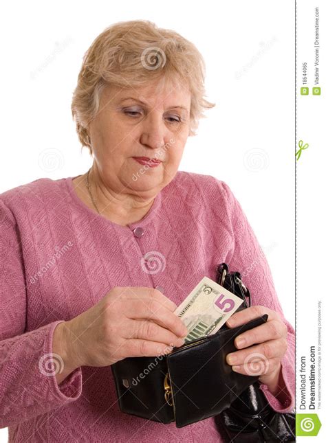 The Elderly Woman With A Purse Stock Image Image Of Black Dollar 18544065