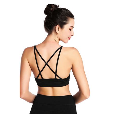 strappy removable padded racerback sports bras for women 3w great