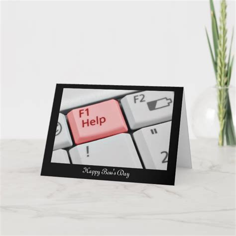 Happy Bosss Day With Keyboard And Custom Text Card Zazzle