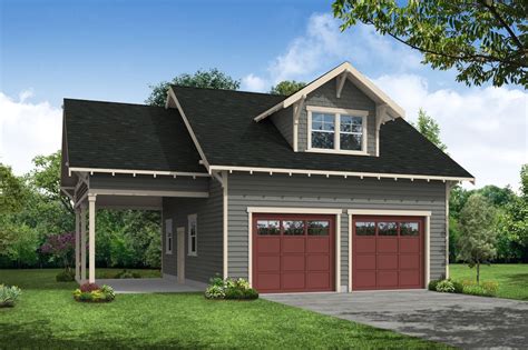 This Craftsman Garage Plan Can House Two Cars Plus One Extra In The