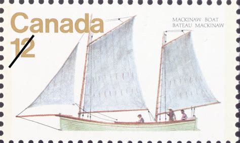 Stampsandcanada Mackinaw Boat 12 Cents 1977 Stamps Of Canada