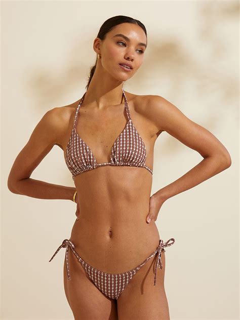 Zala Triangle String Top Bronze Womens Lemlem Bikinis Naddadou