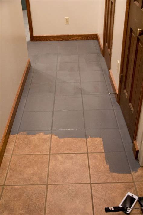 Do you ever have a project that ended i painted our floor tile in the same way as i primed it, using a paint brush on the edges and on the grout and rollering the rest as i went (as with. Faux Cement Tile Painted Floors | Tile floor diy, Diy ...