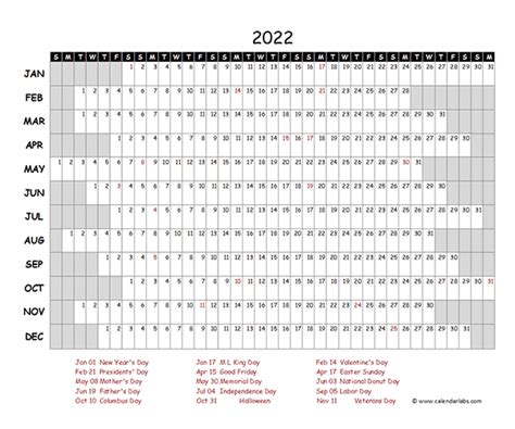 Excel Calendar Templates Free 2022 Blank Calendar 2022