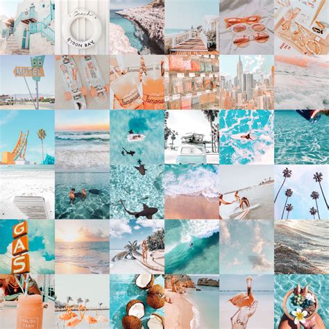 Beachy Aesthetic Photo Wall Collage Digital Download Etsy