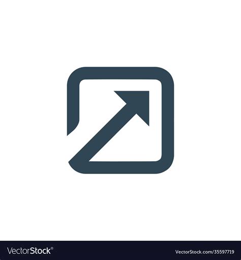 External Link Icon With Arrow And Box Open In New Vector Image