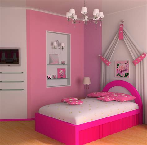 Simple Pikn Barbie Themed Teen Girl Bedroom Design