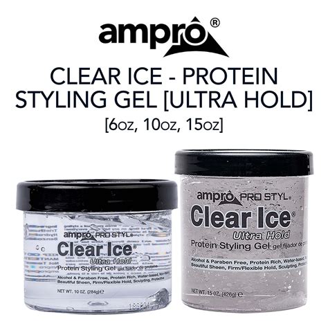 Ampro Clear Ice Protein Styling Gel [ultra Hold] Protein Styling Gel Styling Gel Clear Ice