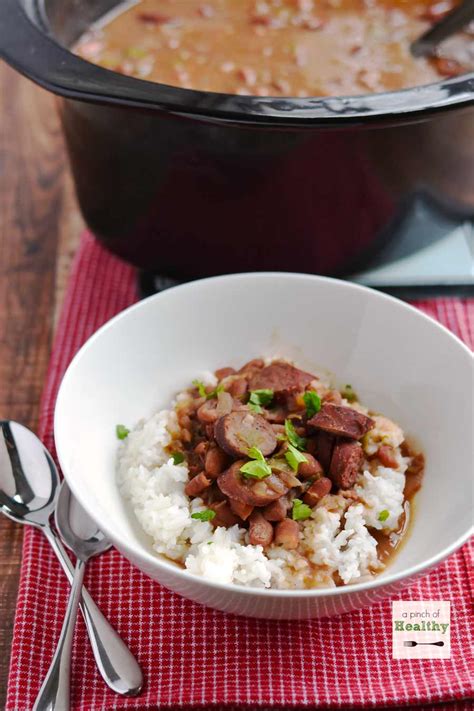 Along with beans, corn, tortillas, and guacamole! Red Beans and Rice in the Slow Cooker - A Pinch of Healthy