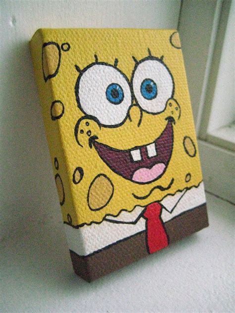 6 Cute Things To Paint Spongebob Mini Canvas Art Disney Canvas Art