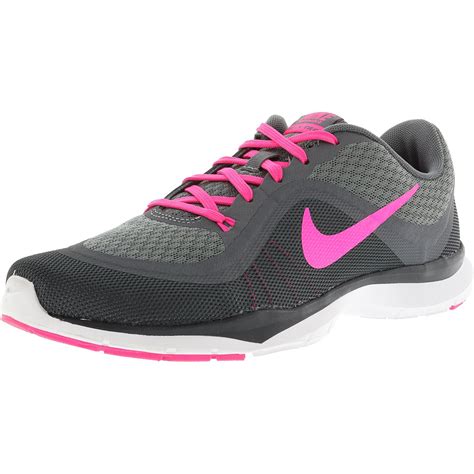 Nike Women S Flex Trainer 6 Cool Grey Pink Blast Dark Grey Anthracite Ankle High Mesh Walking