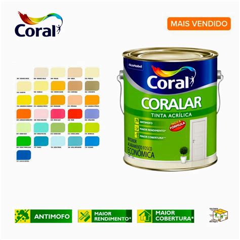 Tinta Coralar Antimofo Acrílica Parede 3 6L Interno Shopee Brasil