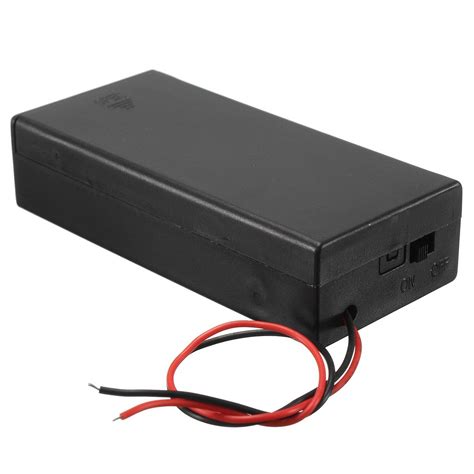 New Black Battery Storage Case 37v For 2x18650 Batteries Holder Box